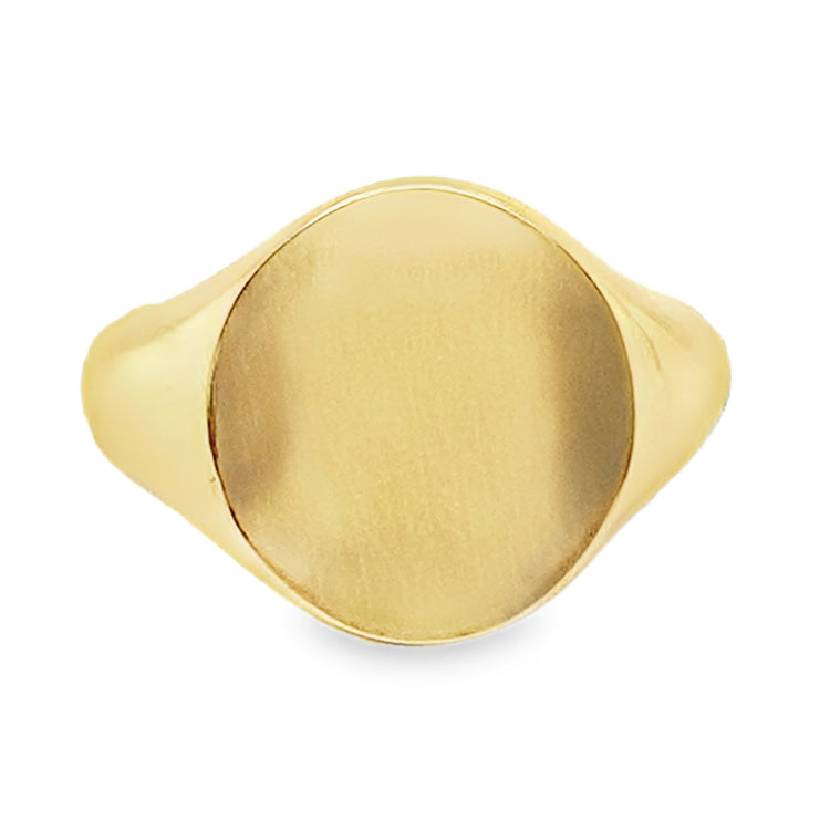 Satin Finish Top Round Signet Ring