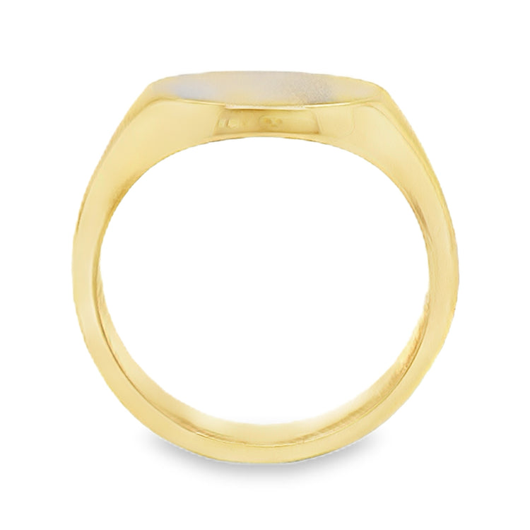 Satin Finish Top Round Signet Ring