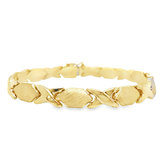 Satin & Polished Finish XO Bracelet