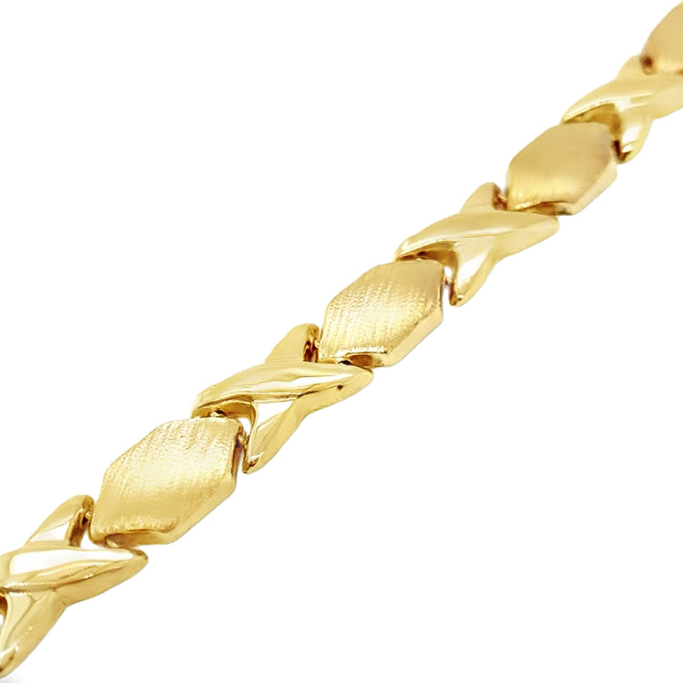 Satin & Polished Finish XO Bracelet
