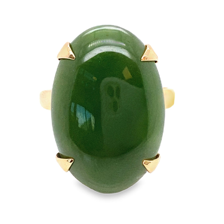 BC Jade Ring with Filigree Profile Detail