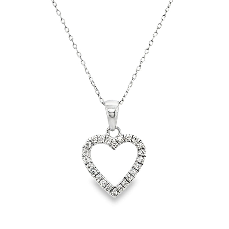 18 Inch Diamond Heart Necklace