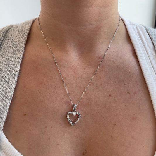 18 Inch Diamond Heart Necklace