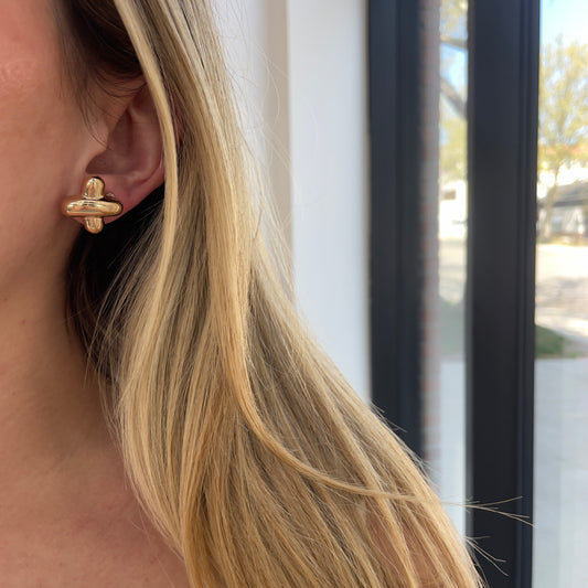 Oversized Puffy X Earrings