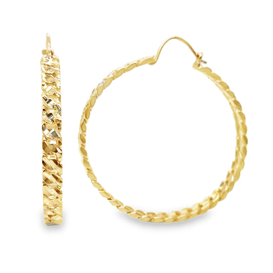 1.75 Inch Curb Chain Style Hoop Earrings