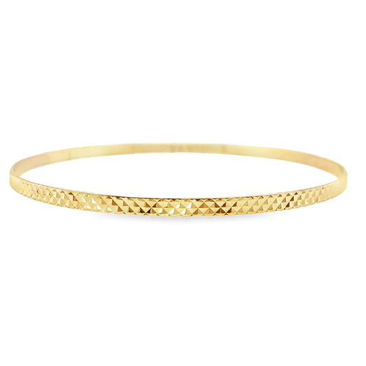 3mm Wide Checkerboard Diamond Cut Bangle