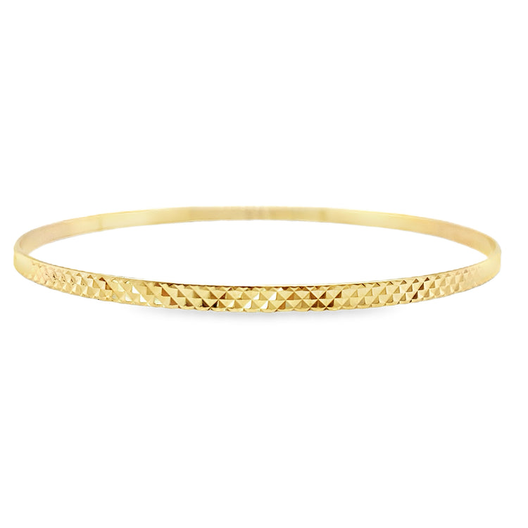 3mm Wide Checkerboard Diamond Cut Bangle