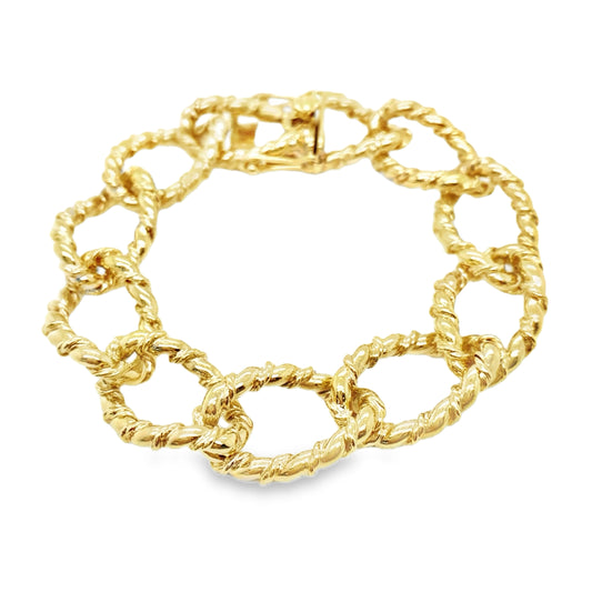 Rope Textured Heavy Gold Bracelet