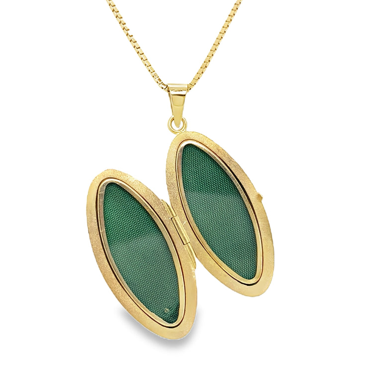 Elongated Oval Engraved Locket
