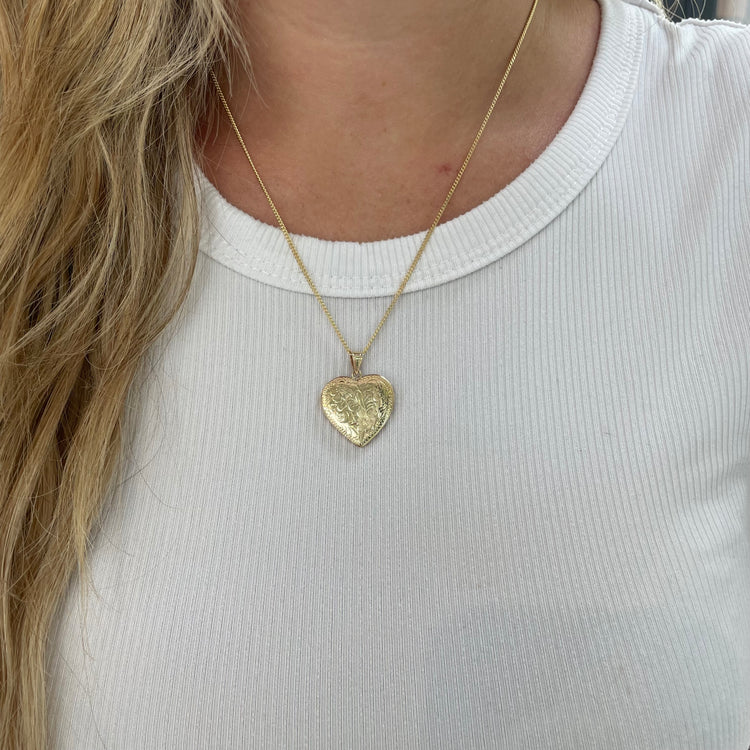 Engraved Heart Locket
