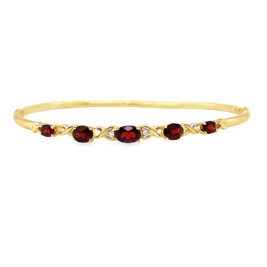 Garnet & Diamond Bangle