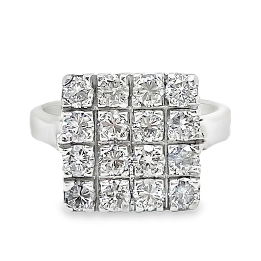 Square Cluster Diamond Ring