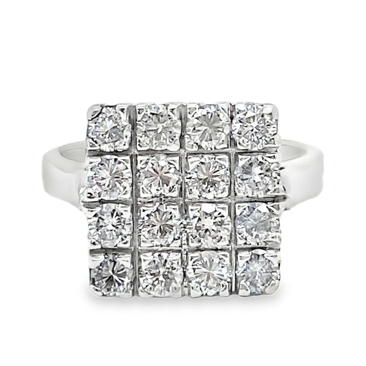 Square Cluster Diamond Ring