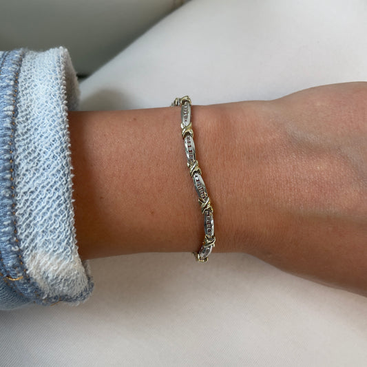 Two Tone Diamond Bracelet