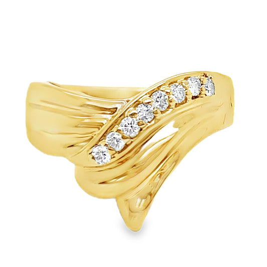 Diamond Accent Chunky Chevron Ring