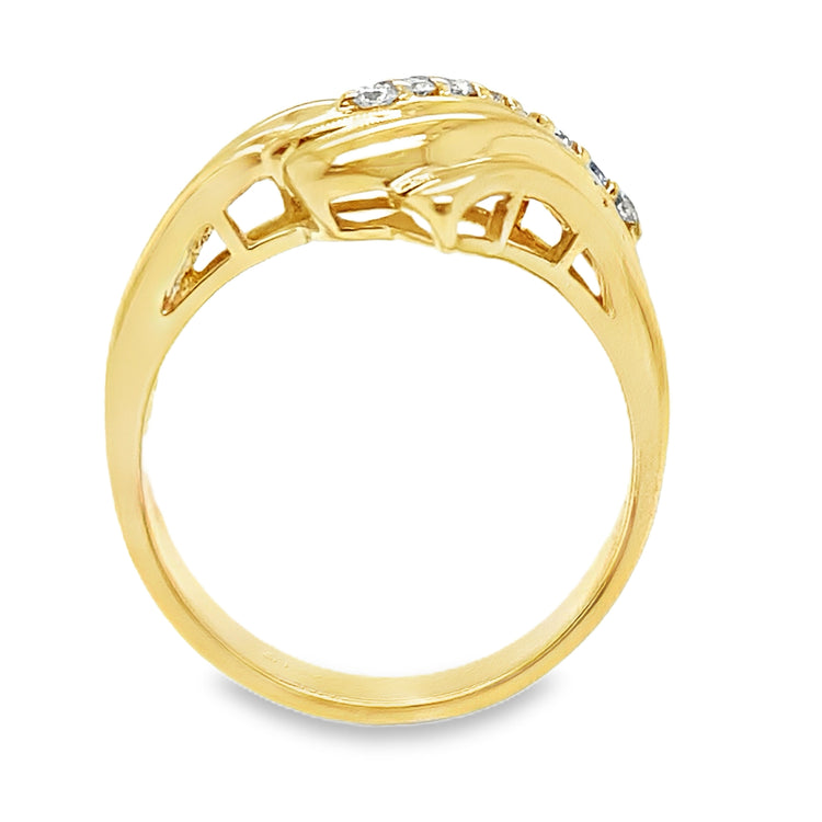 Diamond Accent Chunky Chevron Ring