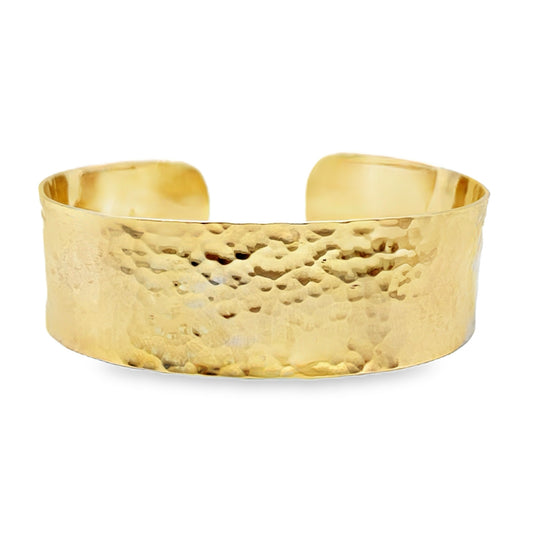 Wide Hammered Cuff Bracelet