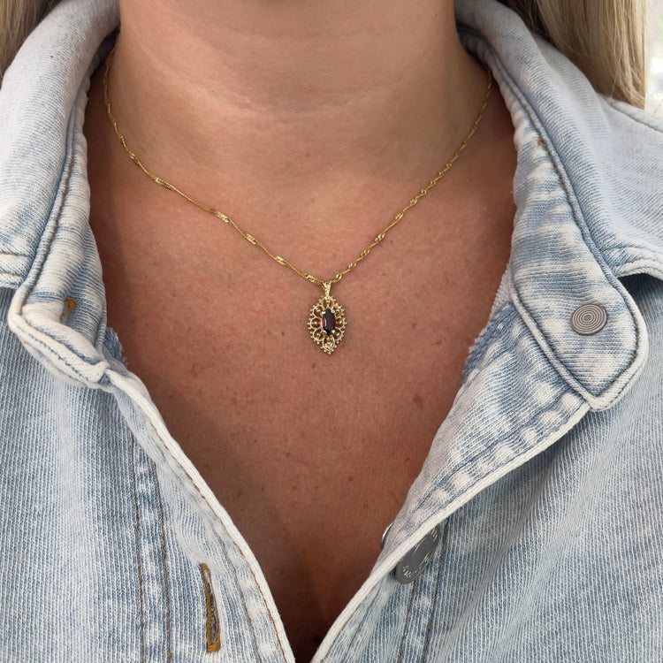 Marquise Garnet Necklace