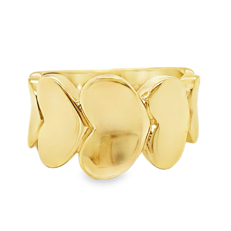 Tapering Stacked Heart Ring