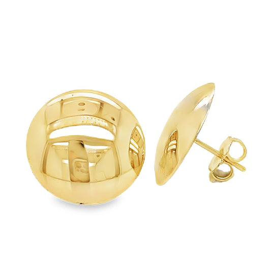 Puffy Circle Disc Earrings