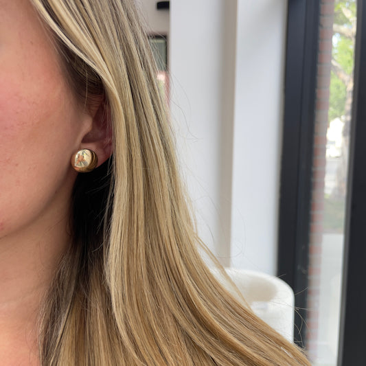 Puffy Circle Disc Earrings