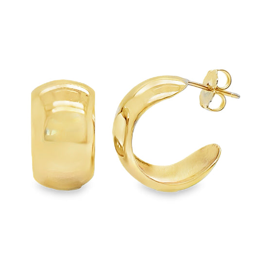 9mm Wide Gold Hoops