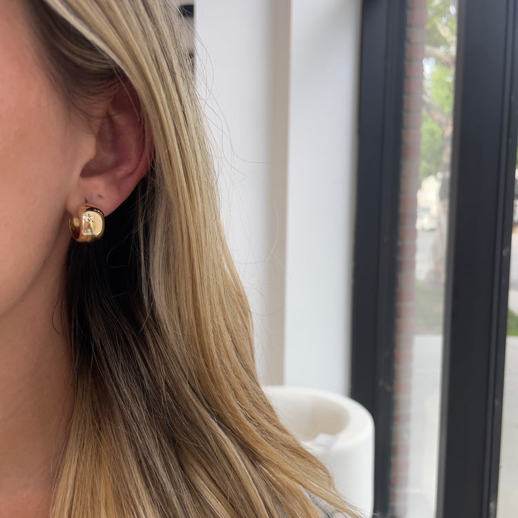 9mm Wide Gold Hoops