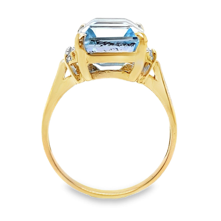 Sky Blue Topaz & Diamond Ring