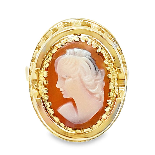 Reversible Cameo/Moonstone Ring