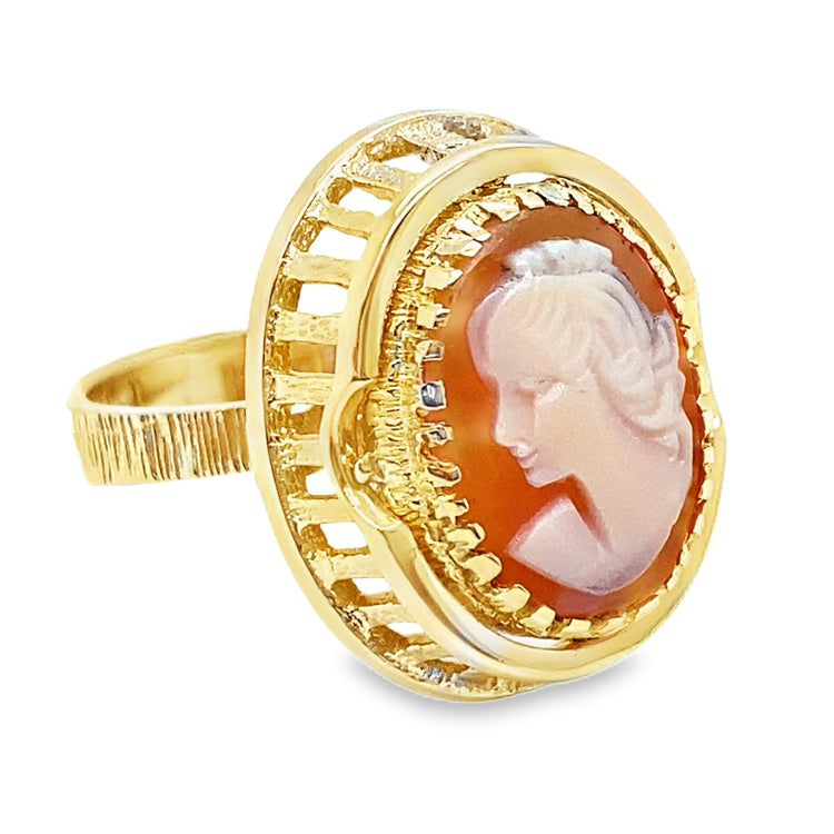 Reversible Cameo/Moonstone Ring