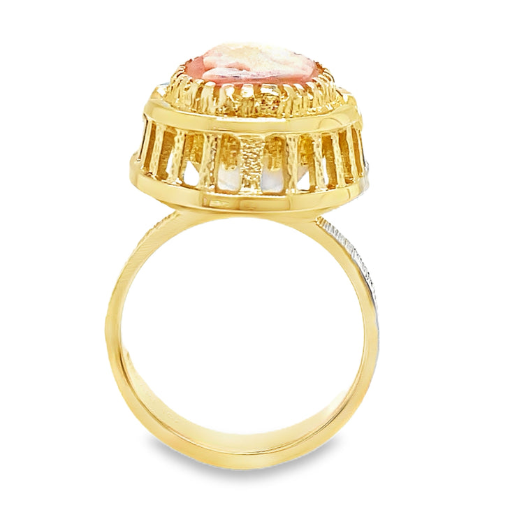 Reversible Cameo/Moonstone Ring