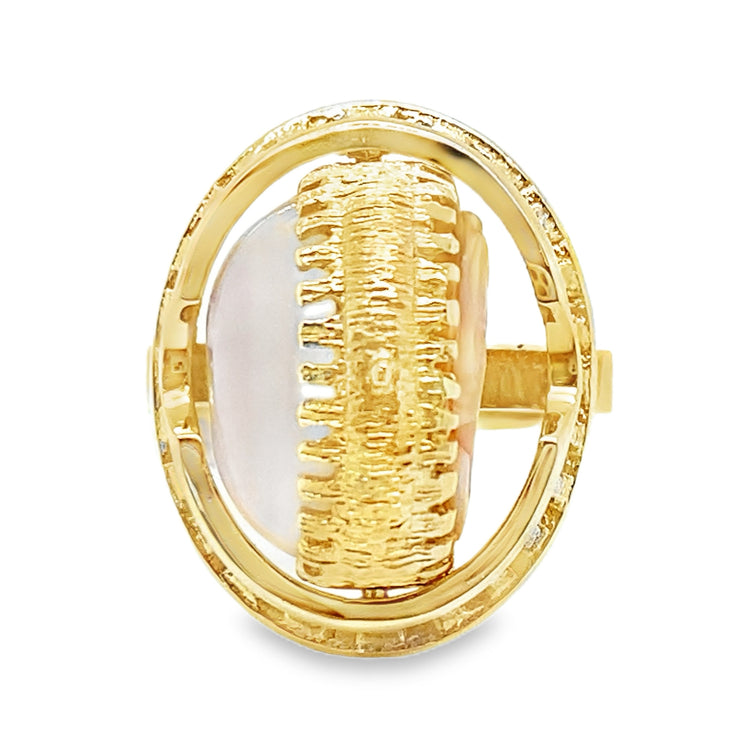 Reversible Cameo/Moonstone Ring