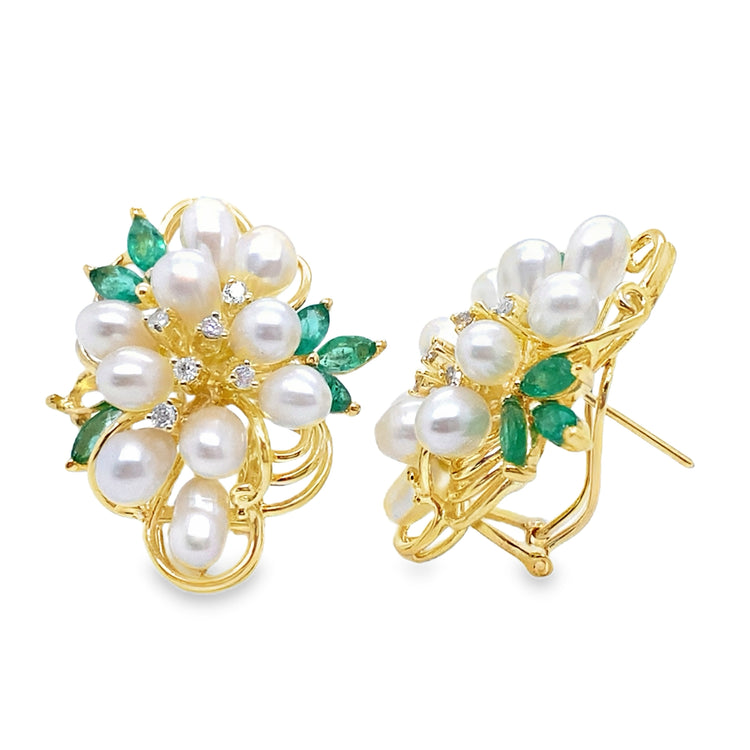 Emerald, Pearl & Diamond Statement Ring