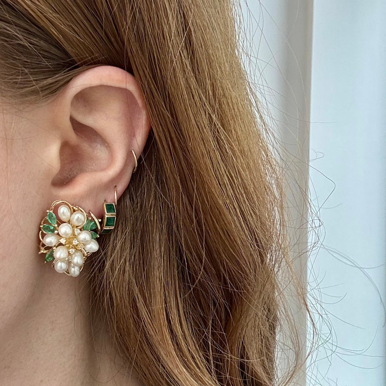 Emerald, Pearl & Diamond Statement Ring