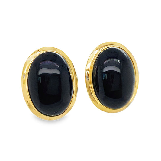 Oval Onyx Oversized Studs