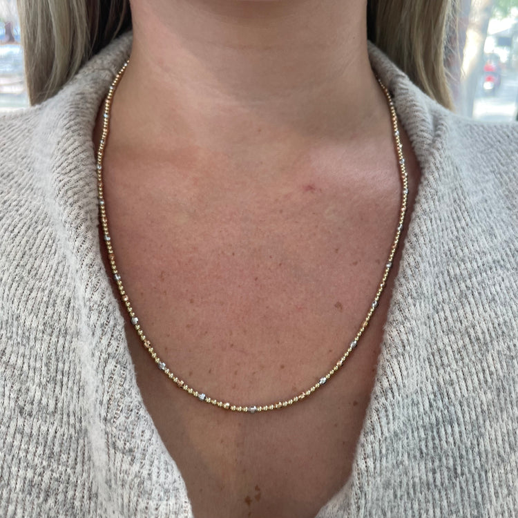Tri Gold Bead Necklace