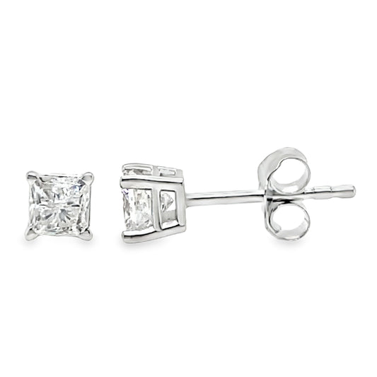 .50TCW Princess Cut Diamond Studs
