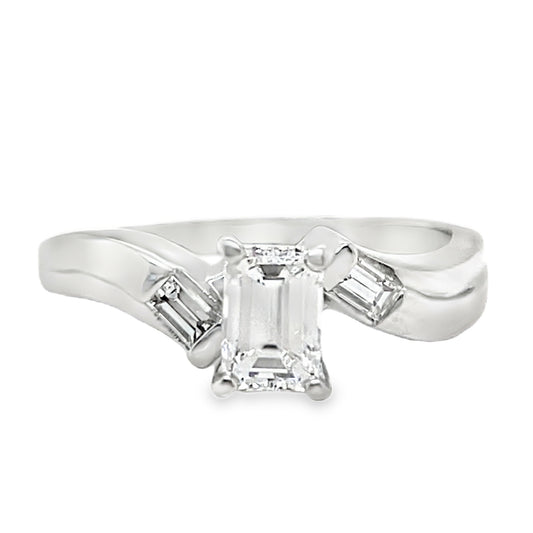 Emerald Cut Diamond Twist Ring