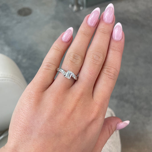Emerald Cut Diamond Twist Ring