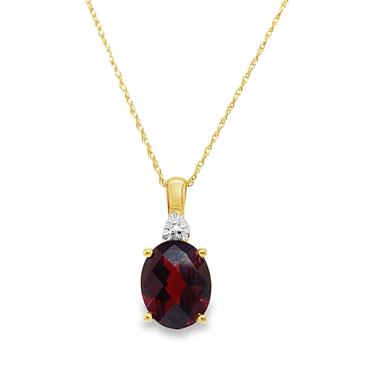 Garnet & Diamond Necklace