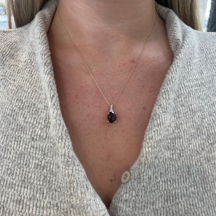 Garnet & Diamond Necklace