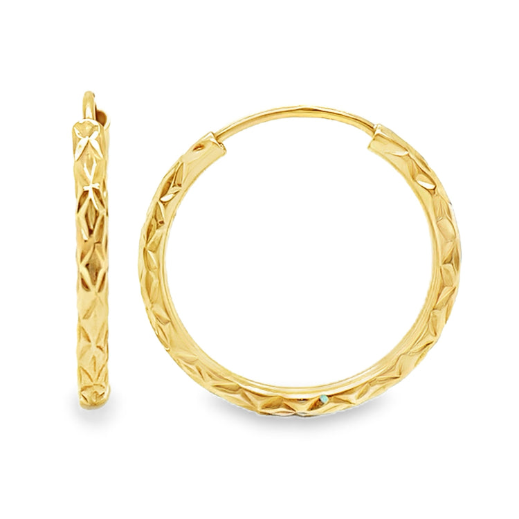 3/4 Inch Diamond Cut Endless Hoops