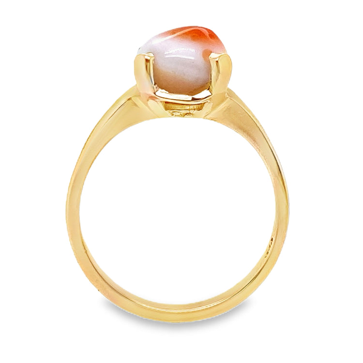 Orange & White Quartz Ring