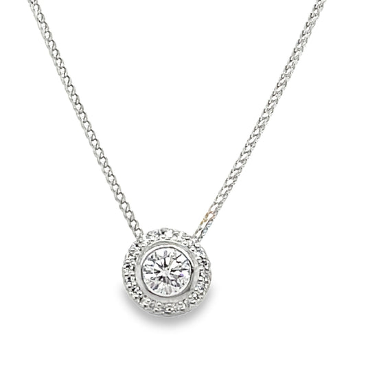 Diamond Halo Necklace by Ritani