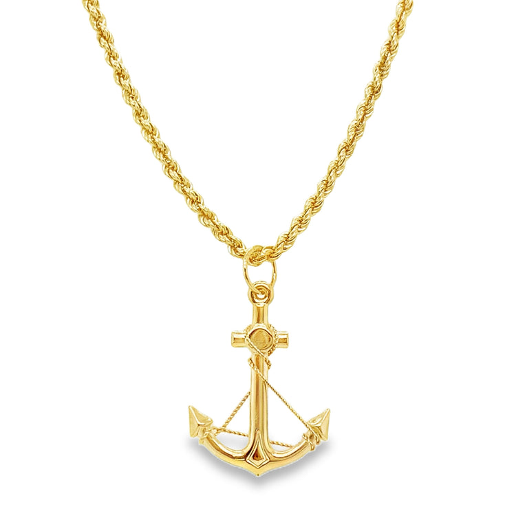 Rope Chain & Anchor Pendant
