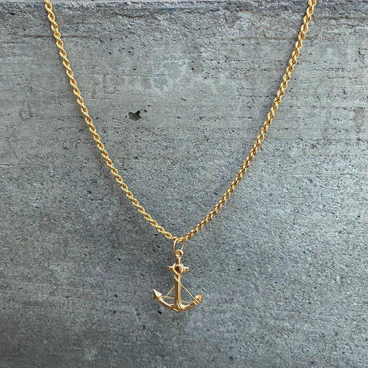 Rope Chain & Anchor Pendant