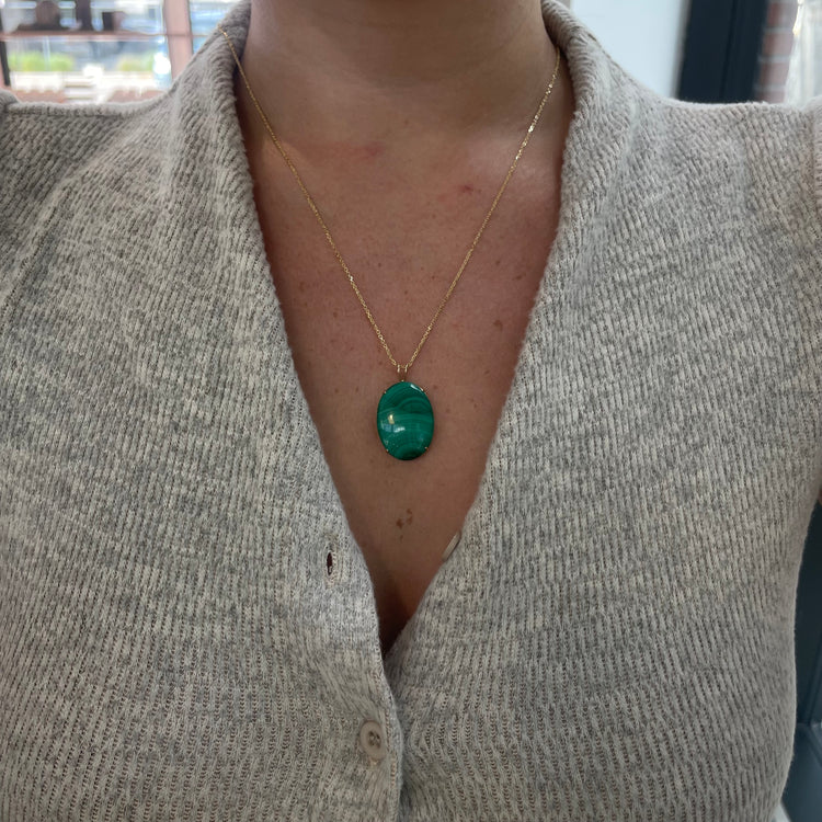 Oval Malachite Necklace