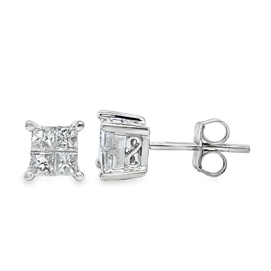 .50TCW Invisible Set Diamond Studs
