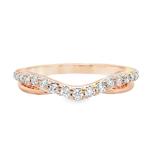Curved Rose Gold Diamond Band