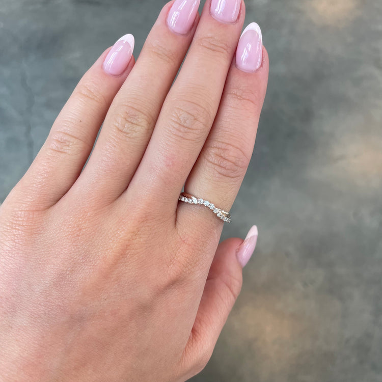 Curved Rose Gold Diamond Band
